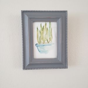 Boho Snake Plant water color for gallery wall